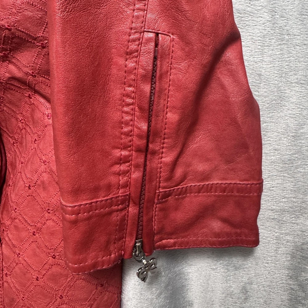 Ameri Mode Jacket Womens Large Red Faux Leather E… - image 4